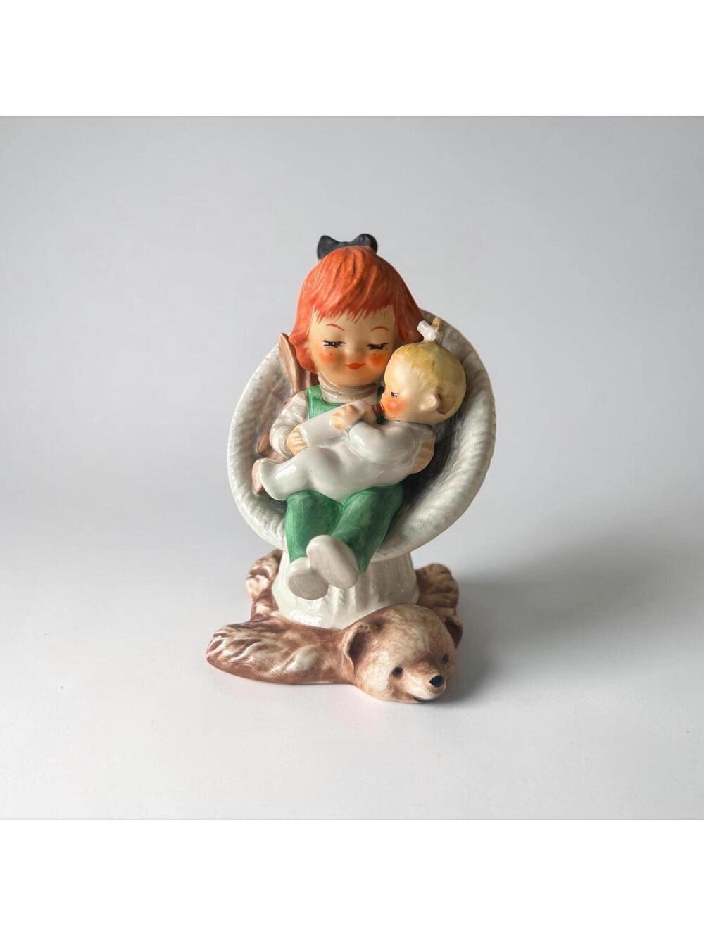 1970 Goebel Figurine "Baby Sitter" BYJ 66 | German Porcelain | Mid-Century Deco